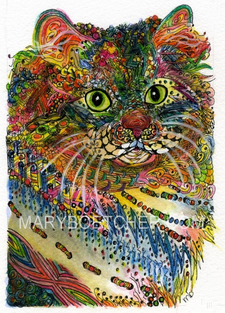 Zentangle Siberian Cat